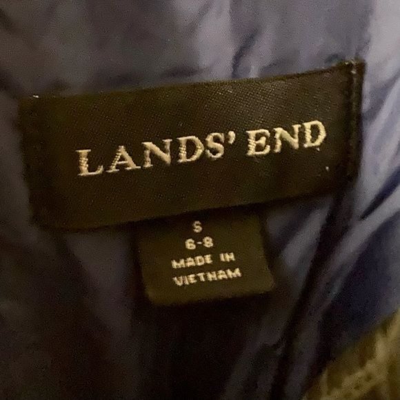 Lands end puffer jacket womens small black Diamond quilted coat S zipper - Picture 4 of 4